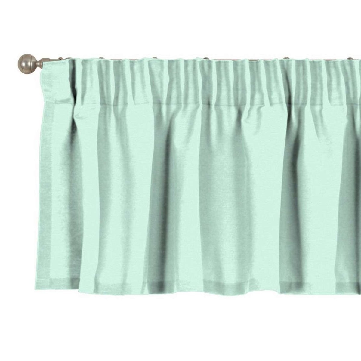 Lambrekin na taśmie marszczącej, miętowy, 130 × 40 cm, Loneta