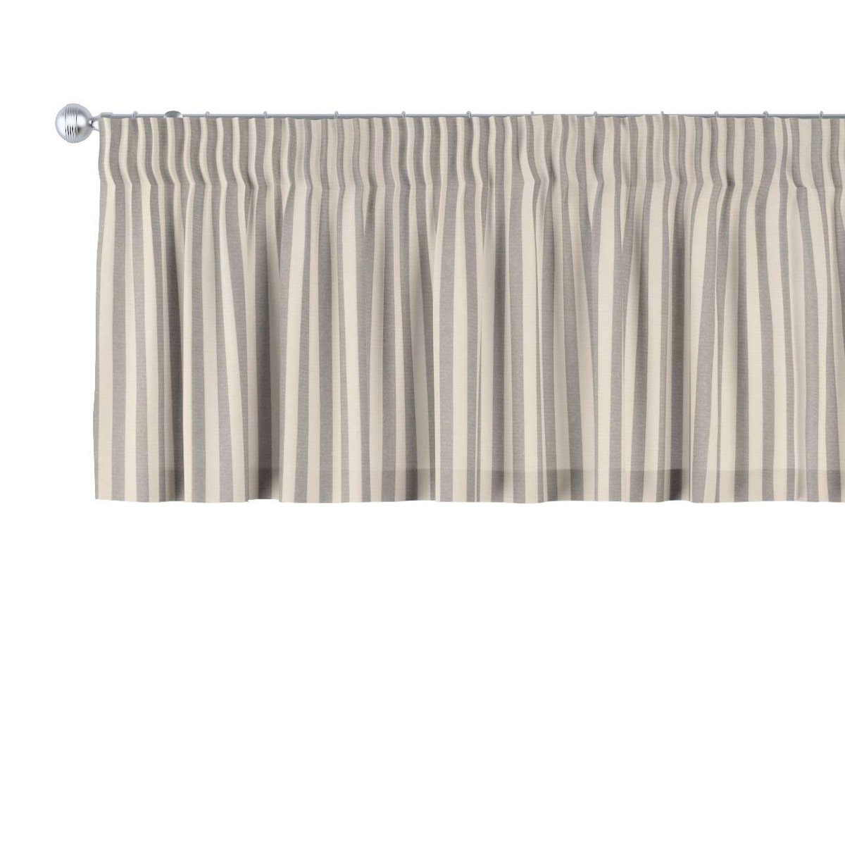 Dekoria Lambrekin na taśmie marszczącej szaro białe pasy 1,5cm) 390 × 40 cm Quadro 397-136-12