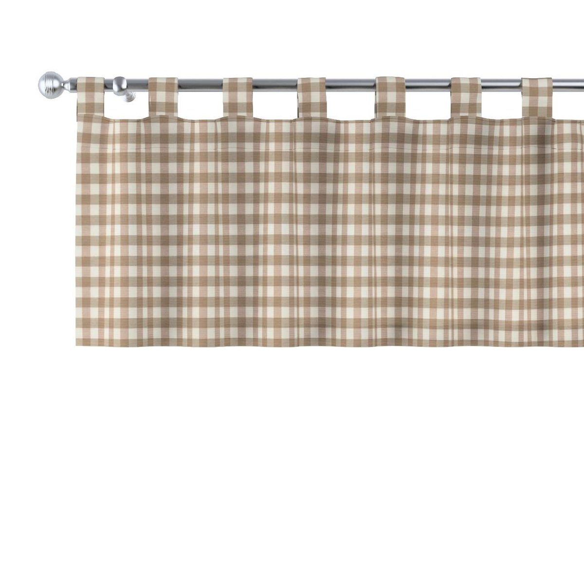 Dekoria Lambrekin na szelkach beżowo biała kratka 1,5x1,5cm) 260 × 40 cm Quadro 1357-136-06