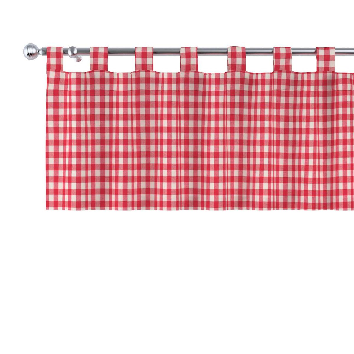 Dekoria Lambrekin na szelkach czerwono biała kratka 1,5x1,5cm) 130 × 40 cm Quadro 1356-136-16