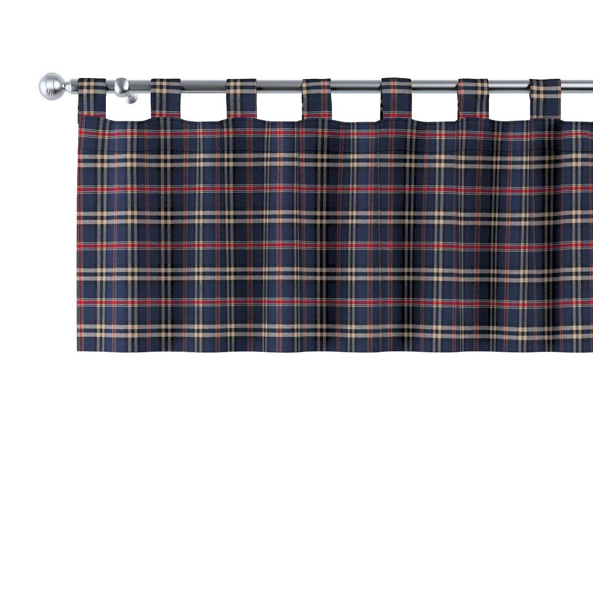 Dekoria Lambrekin na szelkach granatowo czerwona kratka 130 × 40 cm Bristol 1356-142-68