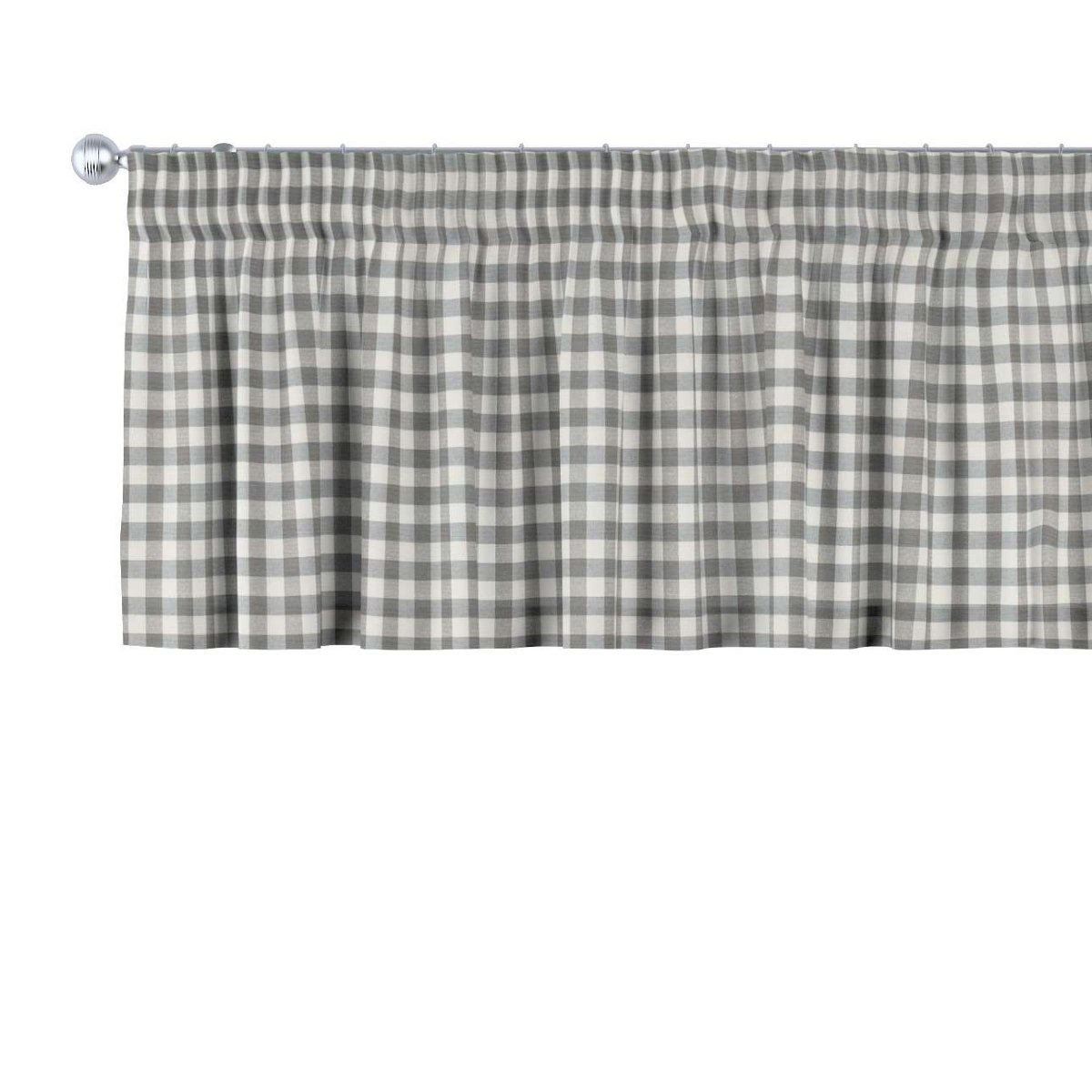 Dekoria Lambrekin na taśmie marszczącej szaro biała kratka 1,5x1,5cm) 130 × 40 cm Quadro 393-136-11