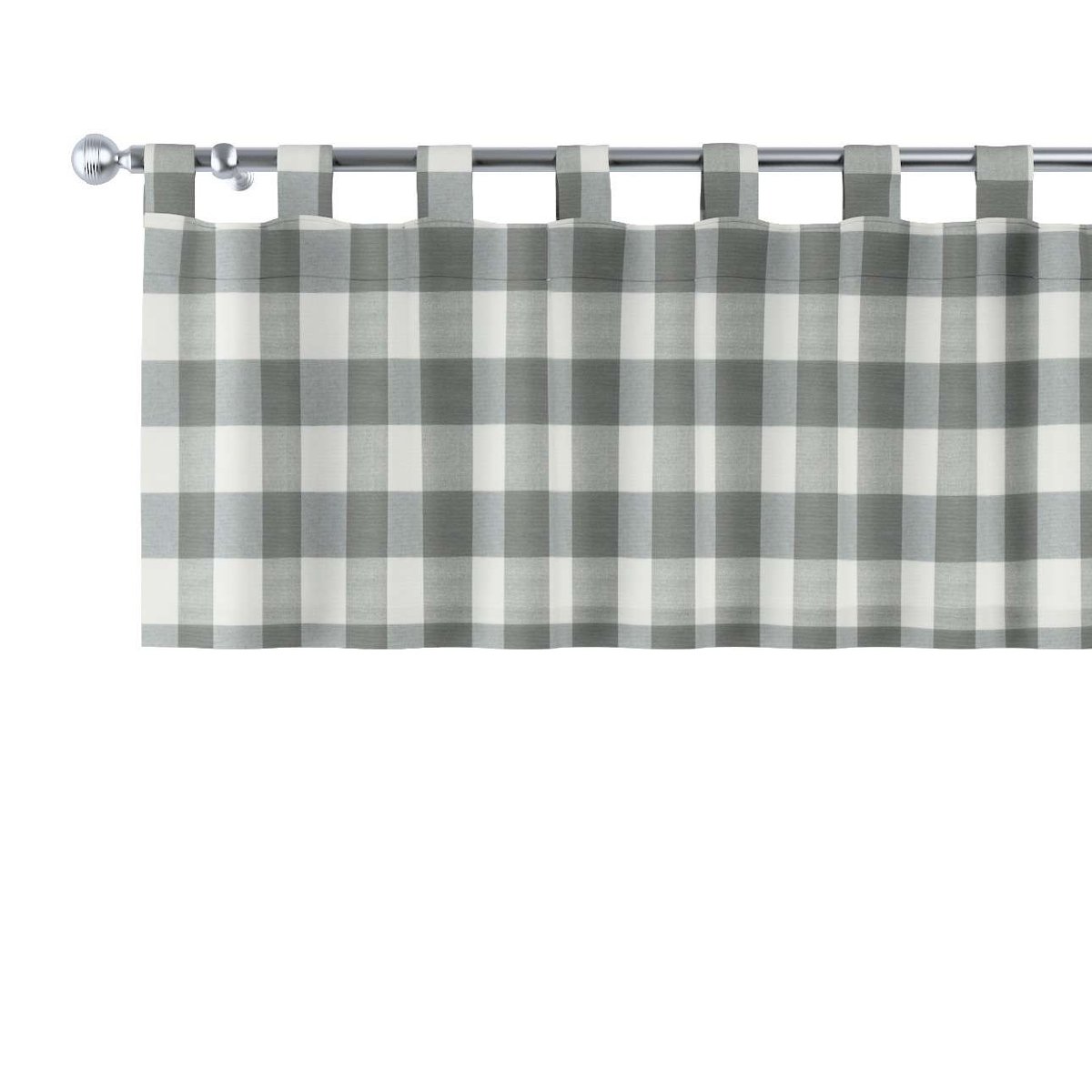 Dekoria Lambrekin na szelkach szaro biała krata 5,5x5,5cm) 260 × 40 cm Quadro 1357-136-13