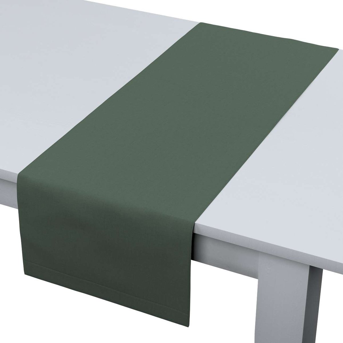 Dekoria pl Bieżnik prostokątny zgaszony zielony 40 × 130 cm Linen 410-159-08