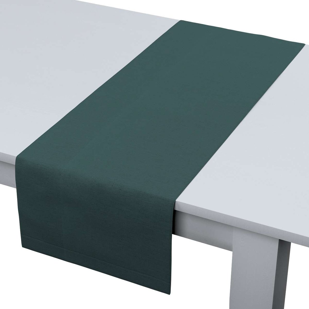 Dekoria pl Bieżnik prostokątny zgaszona szmaragdowa zieleń 40 × 130 cm Linen 410-159-09