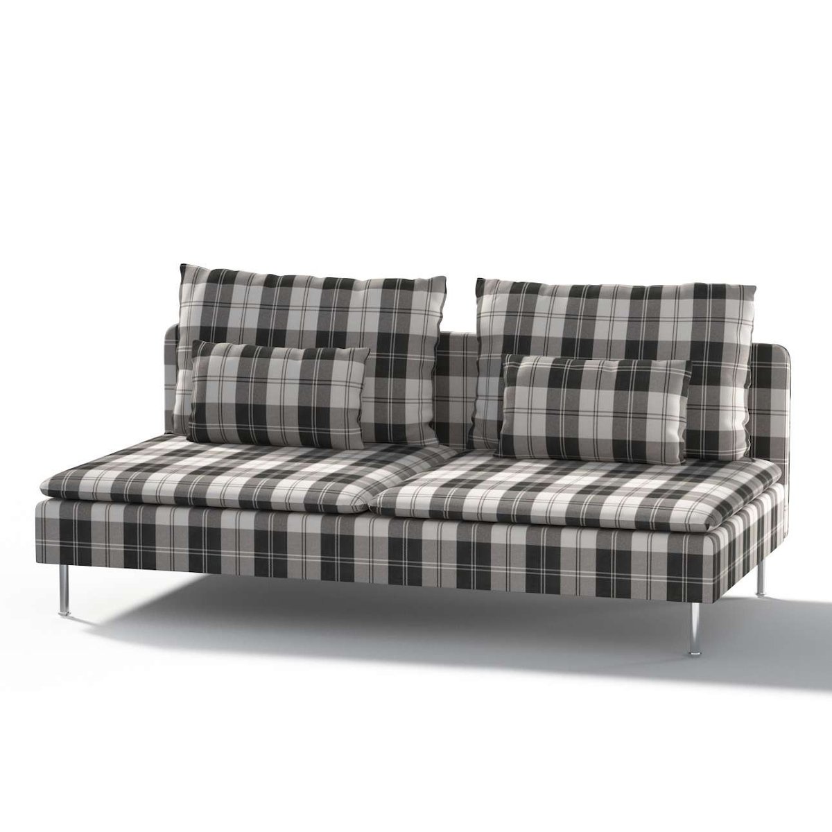 Dekoria pl pl Pokrowiec na moduł Söderhamn 3-osobowy krata czarno-biała 186 x 99 x 83 cm Edinburgh 1006-115-74