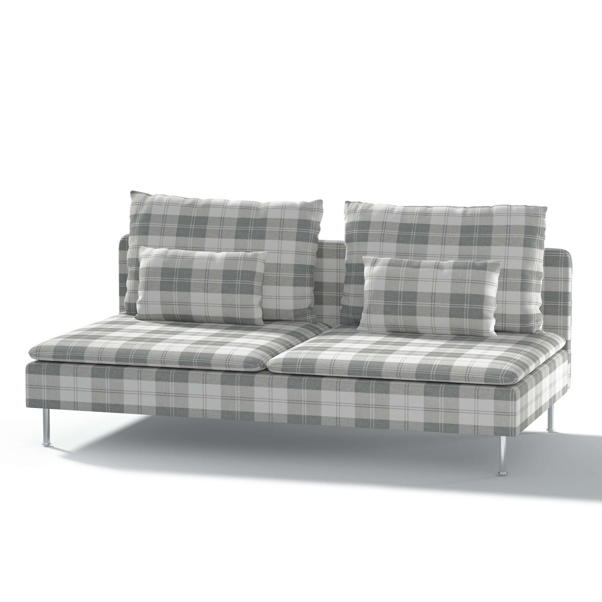 Dekoria pl pl Pokrowiec na moduł Söderhamn 3-osobowy krata szaro-biała 186 x 99 x 83 cm Edinburgh 1006-115-79