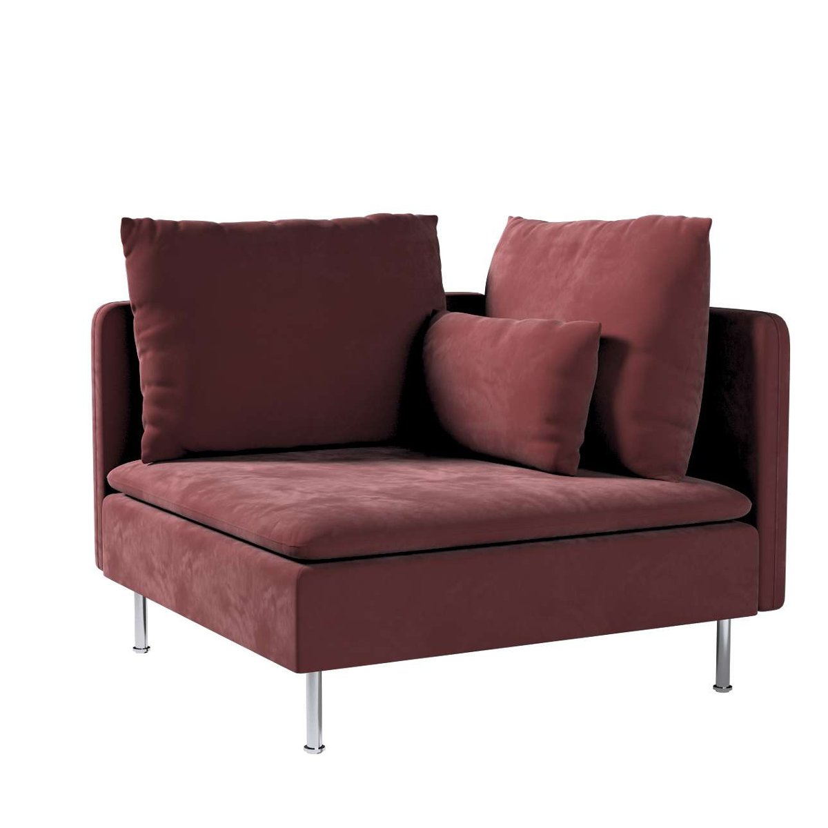 Dekoria pl pl Pokrowiec na sekcję narożną Söderhamn bordowy 99 x 99 x 83 cm Velvet 1008-704-26