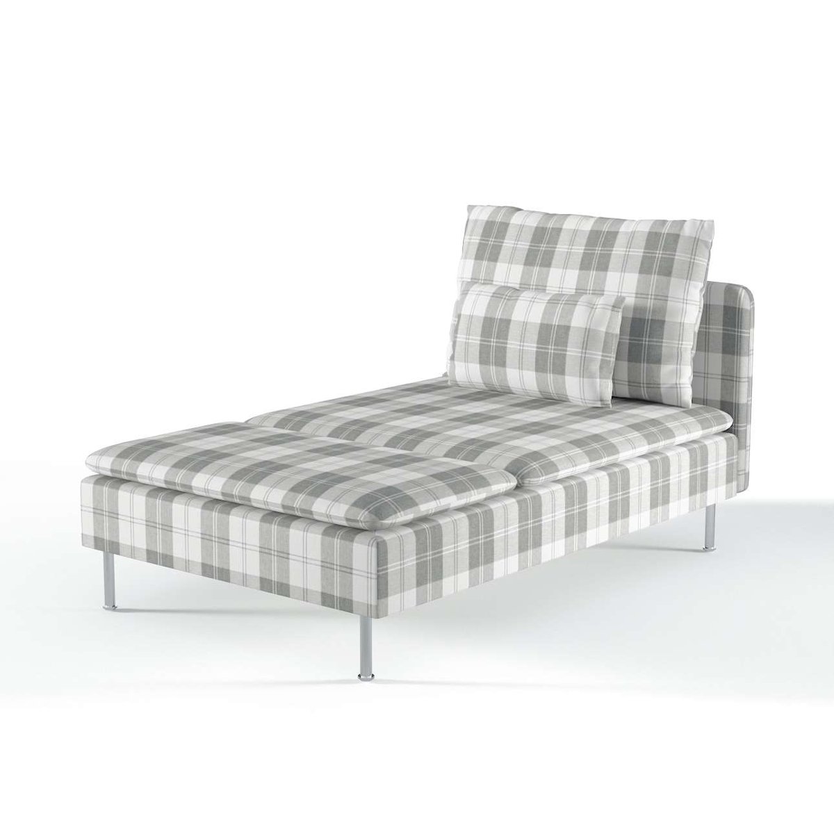 Dekoria pl pl Pokrowiec na szezlong Söderhamn krata szaro-biała 93 x 151 x 83 cm Edinburgh 1009-115-79