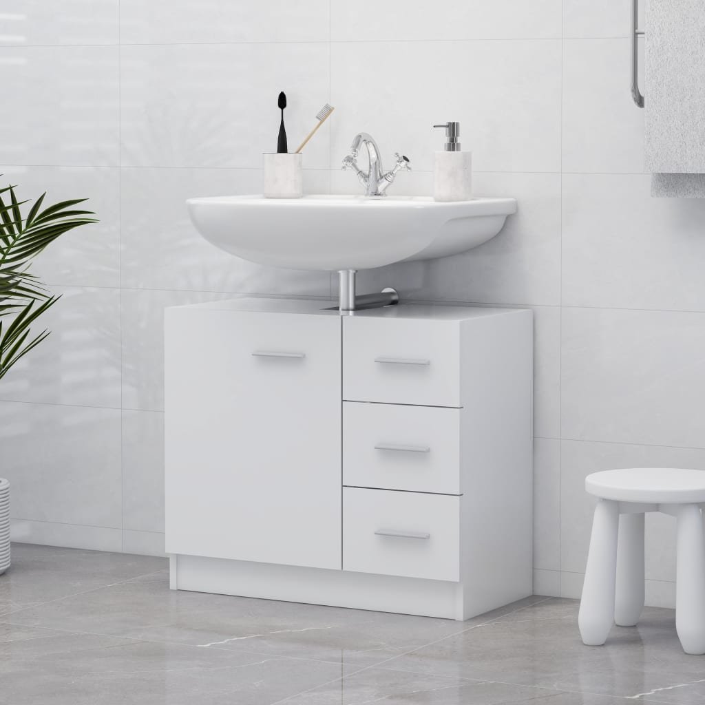 vidaXL vidaXL Szafka pod umywalkę, biała, 63x30x54 cm, płyta wiórowa