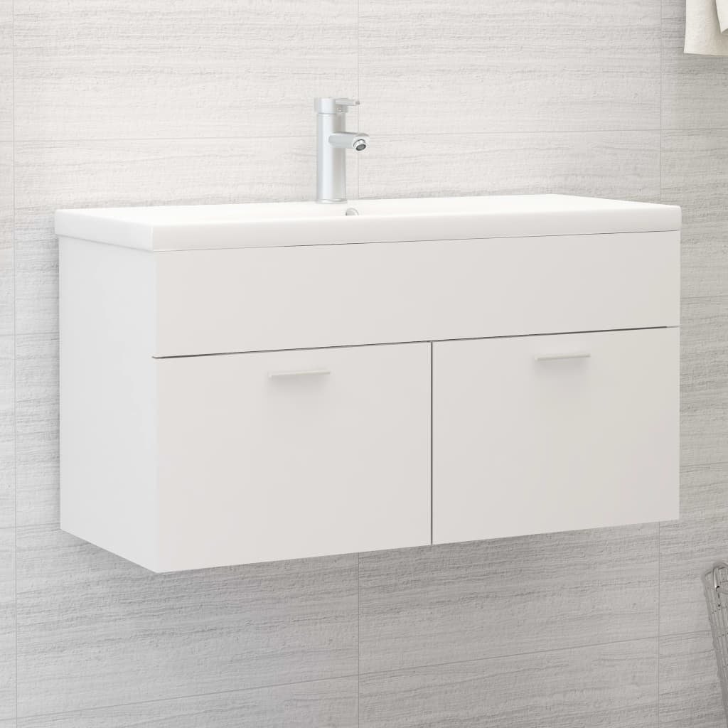 vidaXL vidaXL Szafka pod umywalkę, biała, 90x38,5x46 cm, płyta wiórowa