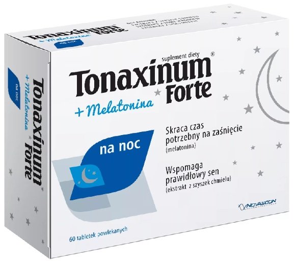 NOVASCON PHARMACEUTICALS SP. Z O.O. Tonaxinum Forte + Melatonina na noc, 60 tabletek