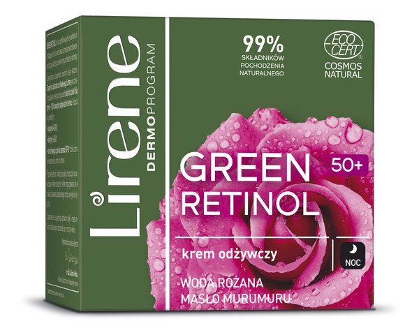 Lirene GREEN RETINOL 50+ Odżywczy krem do twarzy na noc - 50 ml