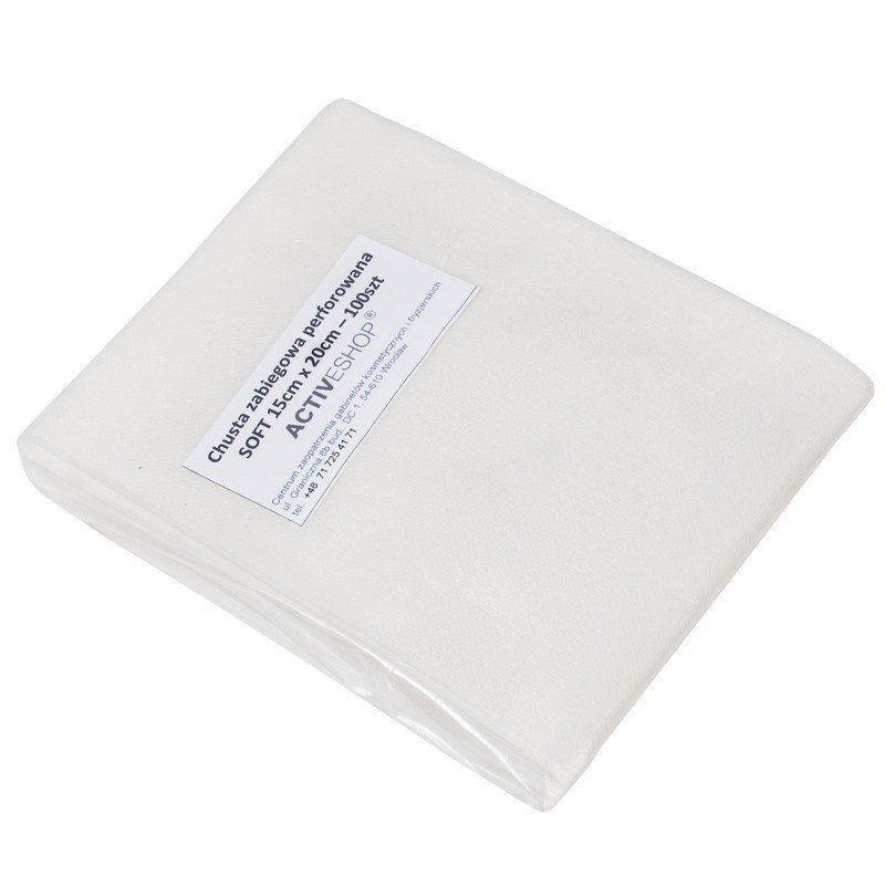 ACTIVESHOP JEDNORAZOWE CHUSTY ZABIEGOWE PERFOROWANE 100 SZT. 15X20 CM BIAŁE AS_112440