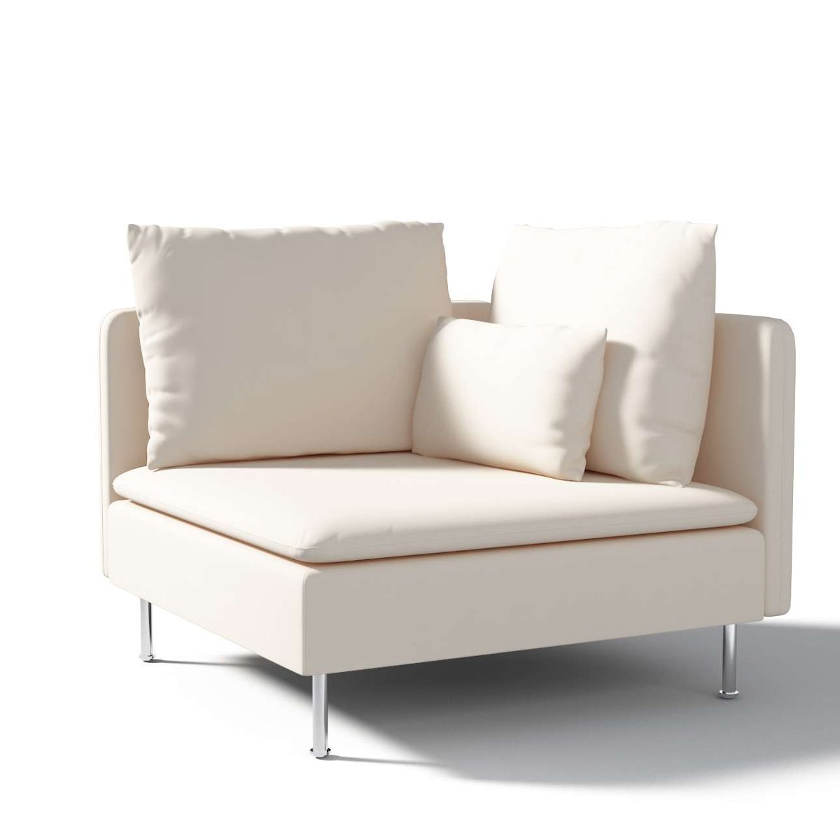 Dekoria pl pl Pokrowiec na sekcję narożną Söderhamn kremowa biel 99 x 99 x 83 cm Etna 1008-705-01