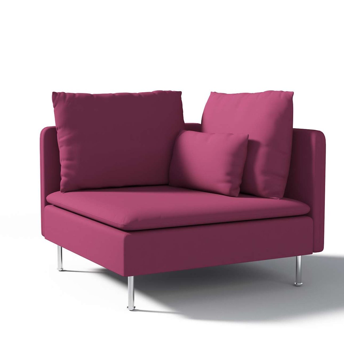 Dekoria pl pl Pokrowiec na sekcję narożną Söderhamn Plum śliwkowy) 99 x 99 x 83 cm Cotton Panama 1008-702-32