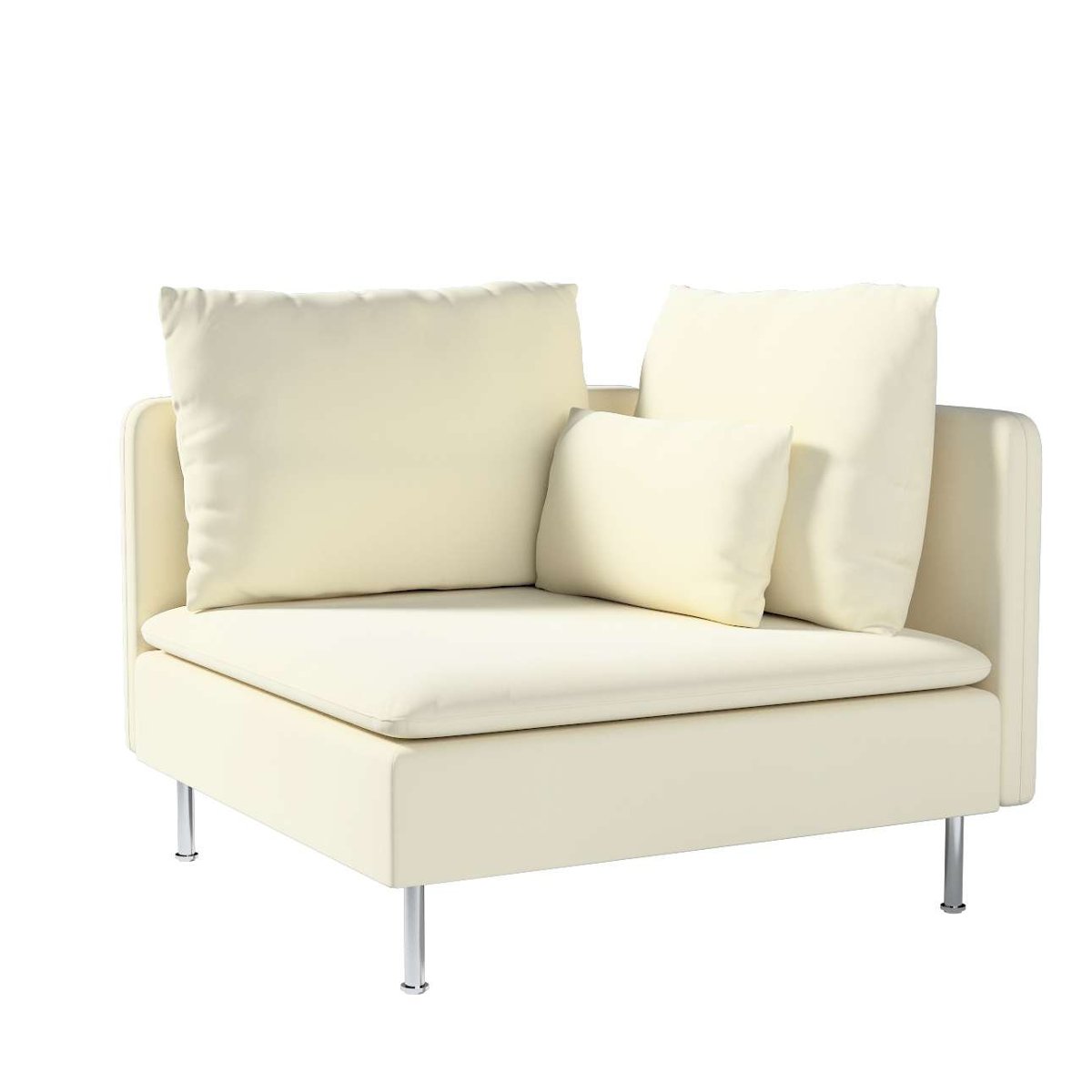 Dekoria pl pl Pokrowiec na sekcję narożną Söderhamn śmietankowa biel 99 x 99 x 83 cm Velvet 1008-704-10