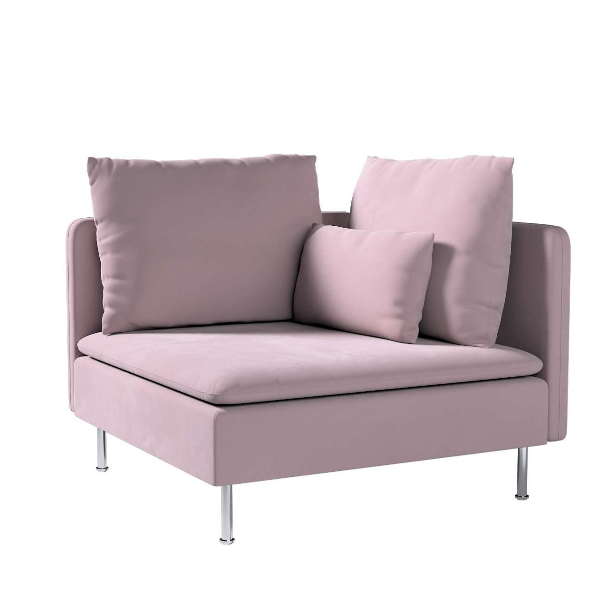 Dekoria pl pl Pokrowiec na sekcję narożną Söderhamn zgaszony róż 99 x 99 x 83 cm Velvet 1008-704-14