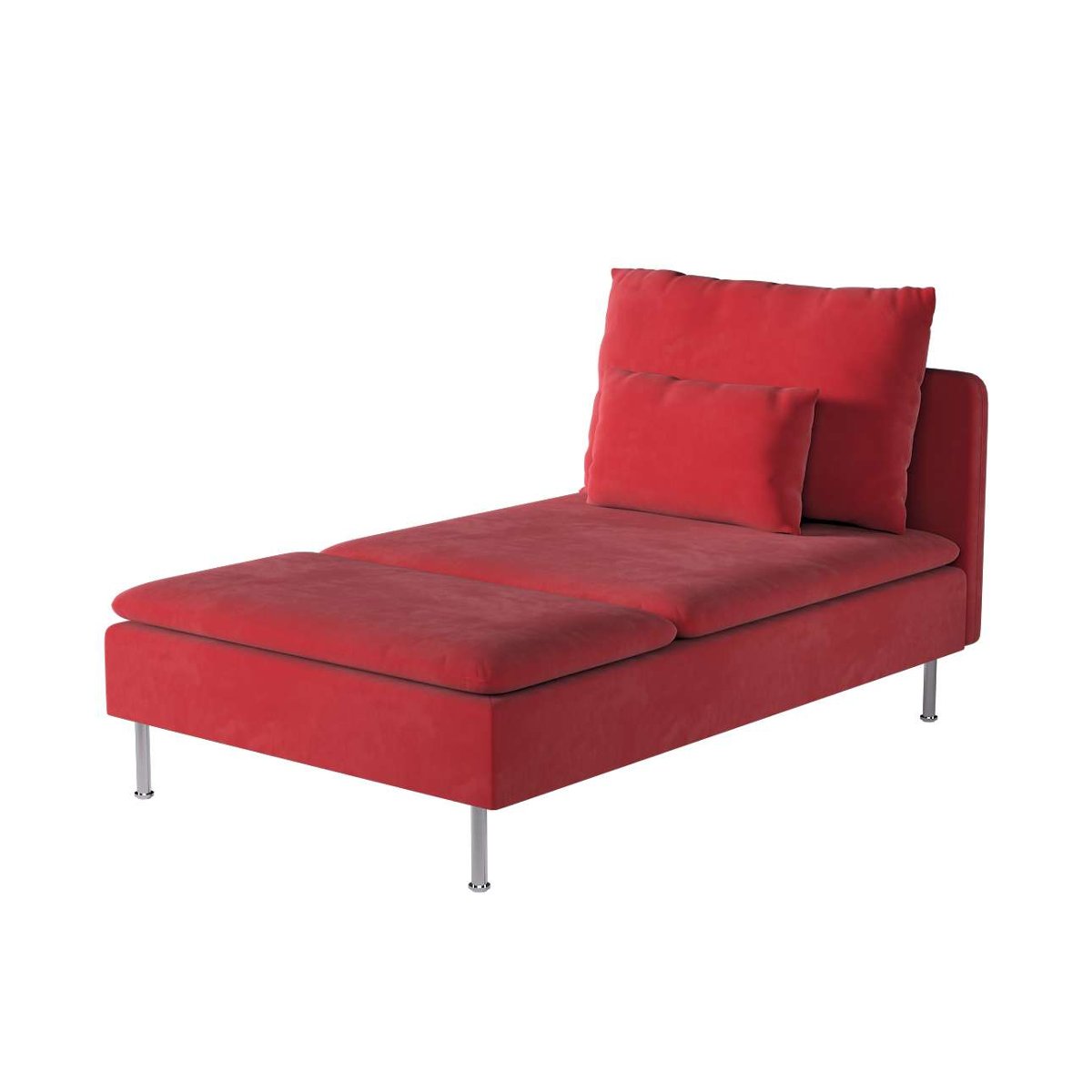 Dekoria pl pl Pokrowiec na szezlong Söderhamn intensywna czerwień 93 x 151 x 83 cm Velvet 1009-704-15