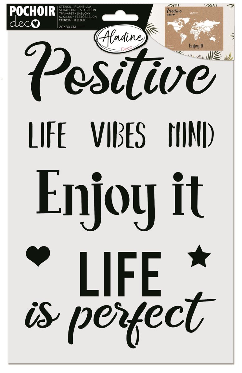 Szablon 30x20 cm, Pozytywne słowa