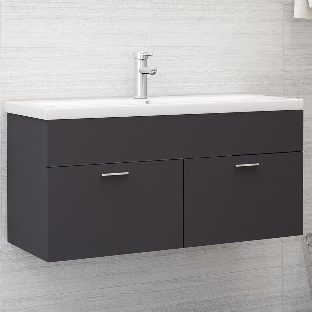 vidaXL vidaXL Szafka pod umywalkę, szara, 100x38,5x46 cm, płyta wiórowa