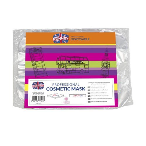 ronney RONNEY Professional COSMETIC MASK - Profesjonalna Maska kosmetyczna foliowa 100 sztuk 28x38 cm