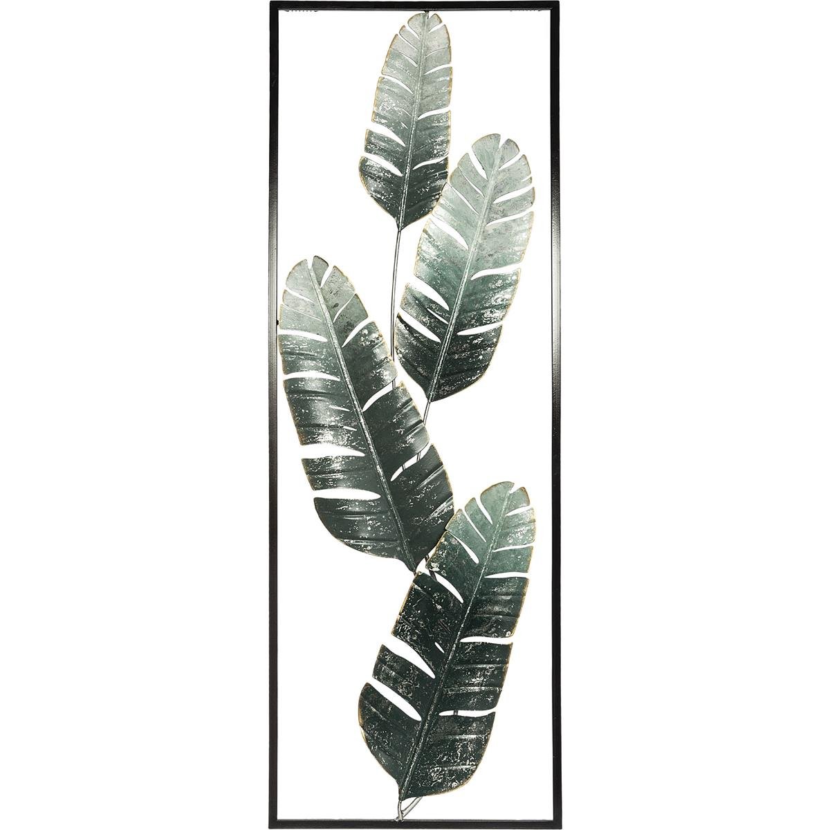 Atmosphera Dekoracja ścienna z metalu motyw liści bananowca 31 x 89 cm 169392