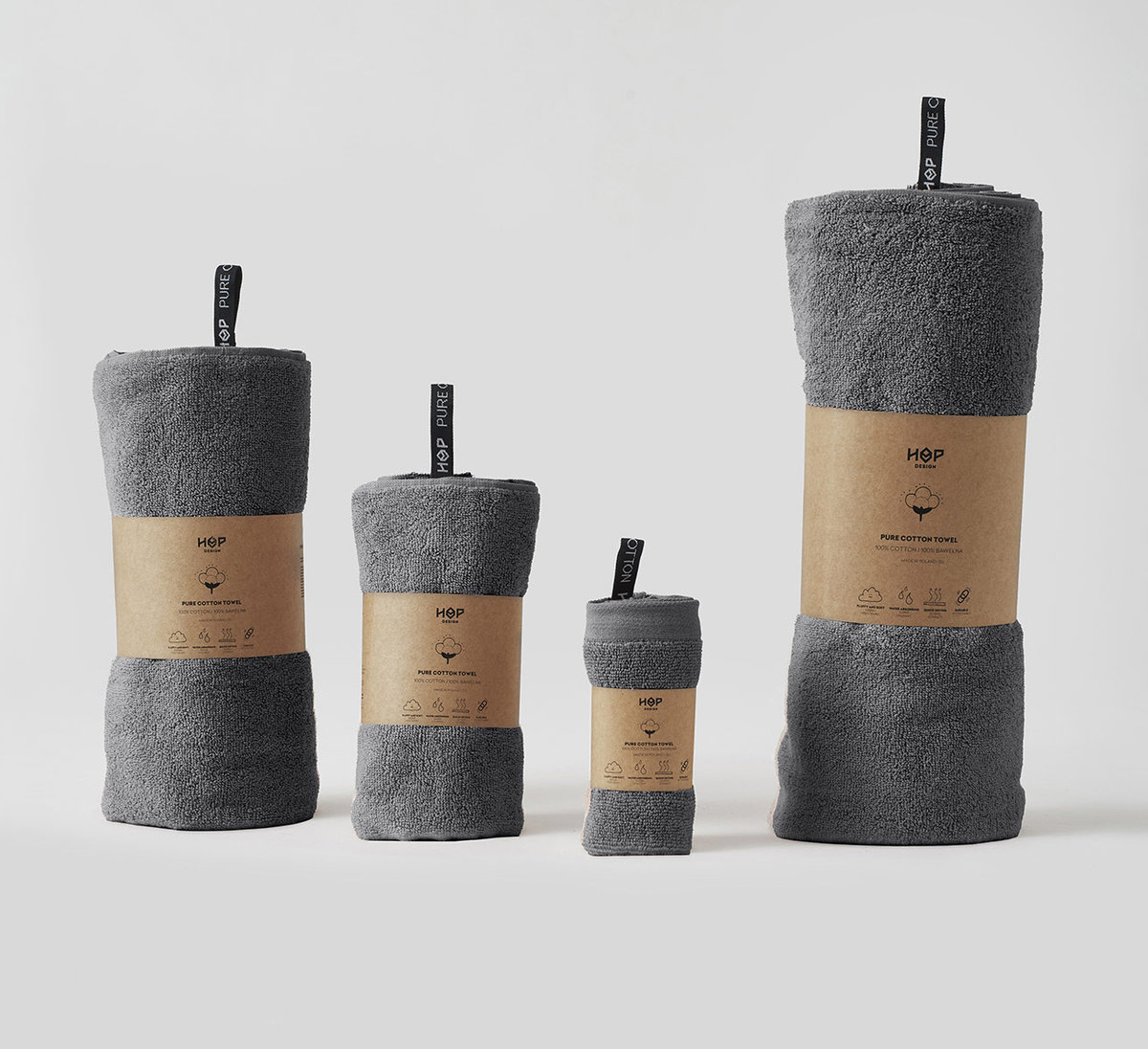 Ręcznik bawełniany Ciemny Szary 50x100 HOP Design