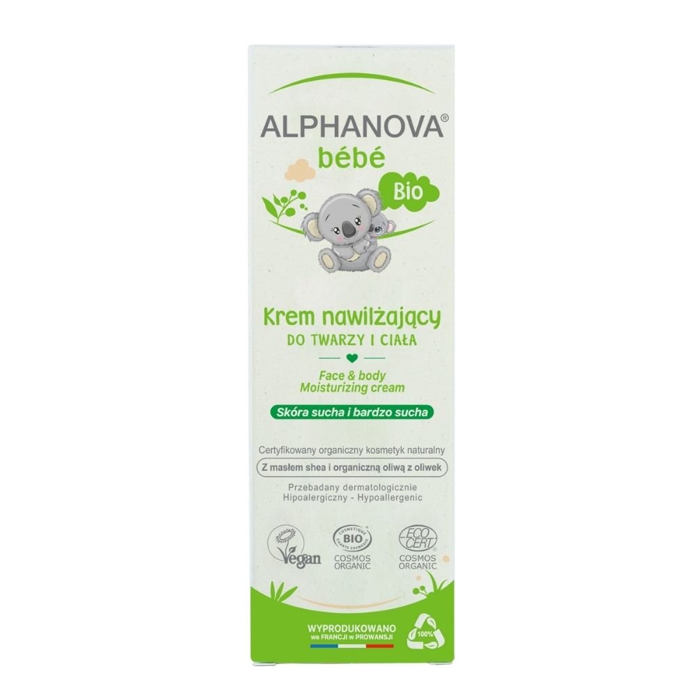 Alphanova BEBE Bebe, BIO, Nawilżający krem do twarzy i ciała, 75 ml