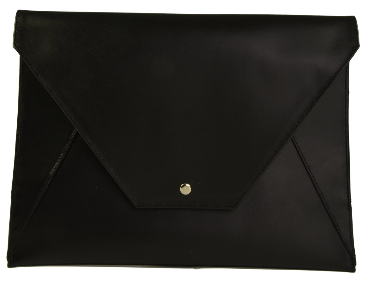 Czarny skórzany pokrowiec na laptopa 13