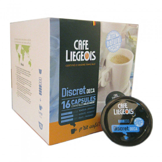 Nescafe Café Liégeois Kawa w kapsułkach Dolce Gusto Café Liégeois Discret Deca, 16 szt. Discret Deca capsules, 16 pcs Dolce Gusto