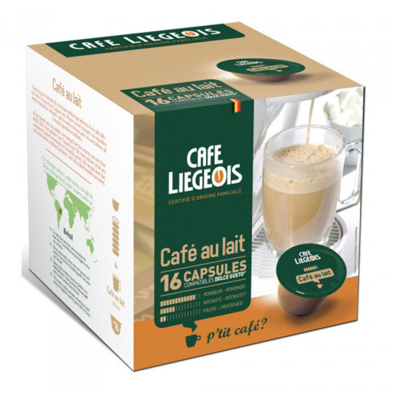 Café Liégeois Kapsułki Café Liégeois Café au lait, 16 szt. Café Liégeois Cafe au lait 16 pcs.