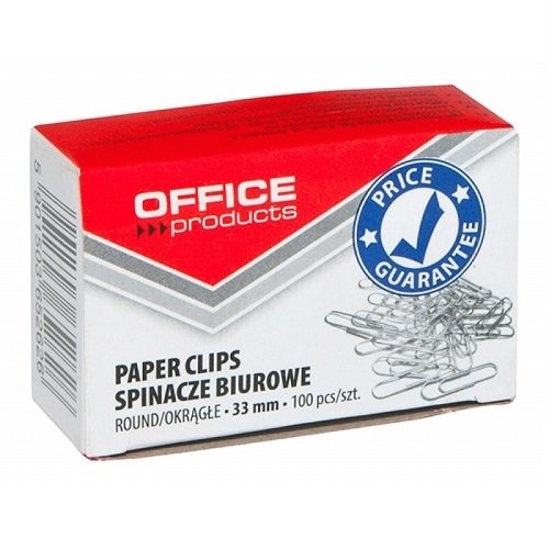 Spinacze okrągłe, niklowane, 33mm, 100szt.