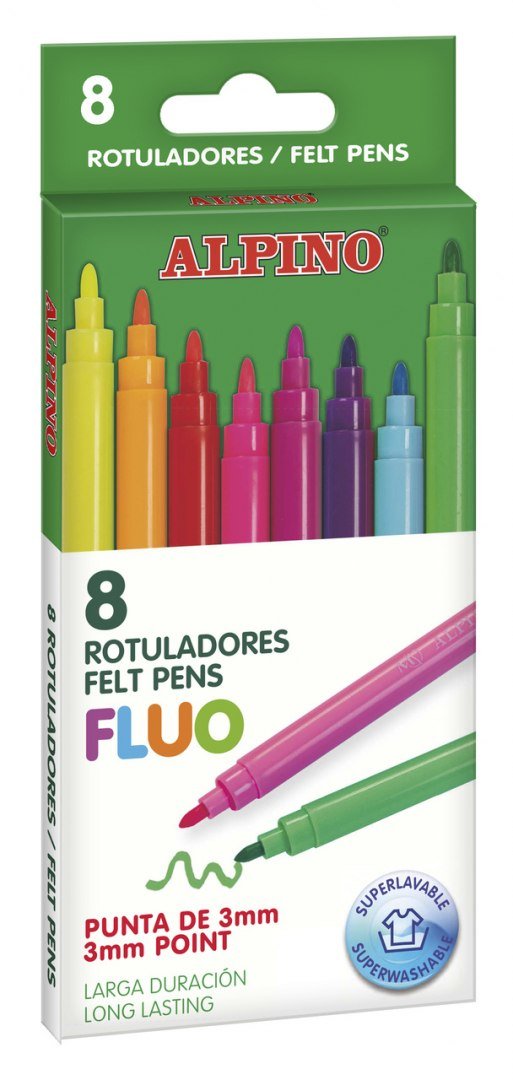 ALPINO Flamastry fluo 8 szt TIER0568