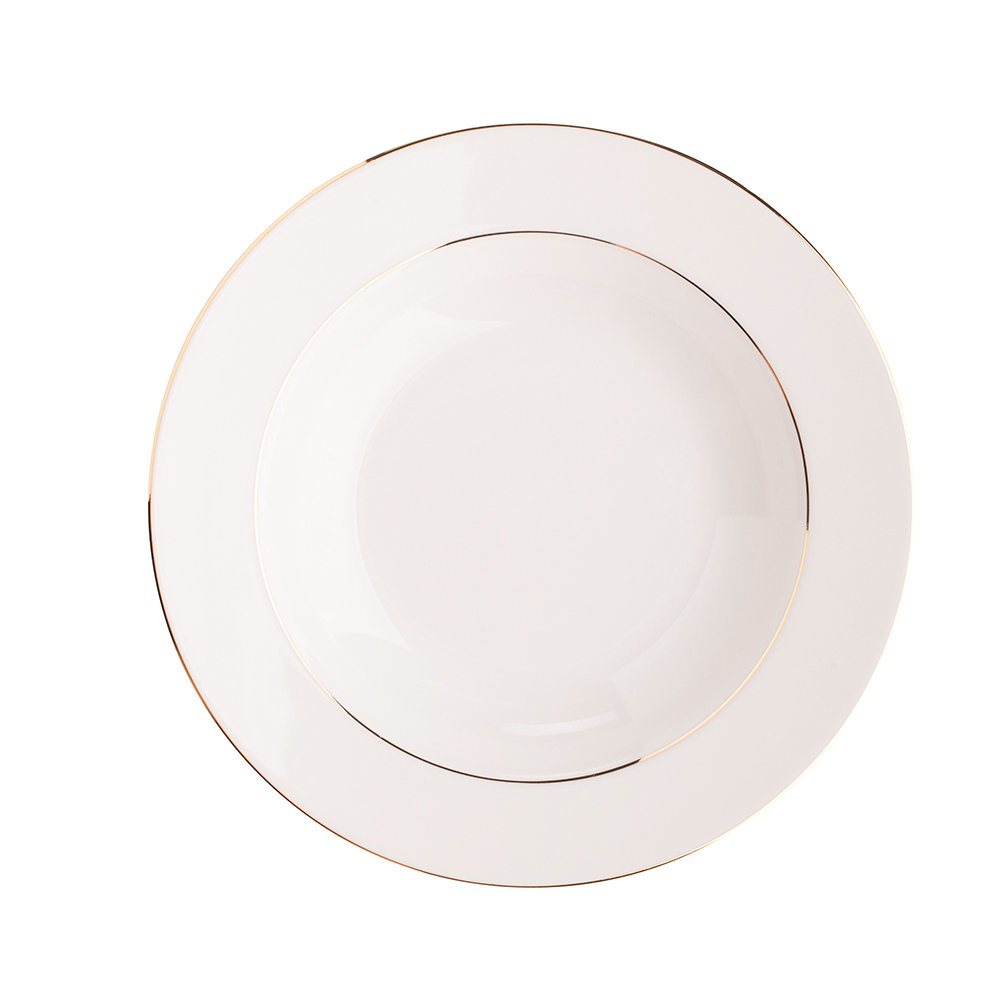 Altom MARIAPAULA ECRU NOVA ZŁOTA LINIA TALERZ GŁĘBOKI 23CM 5902689866845