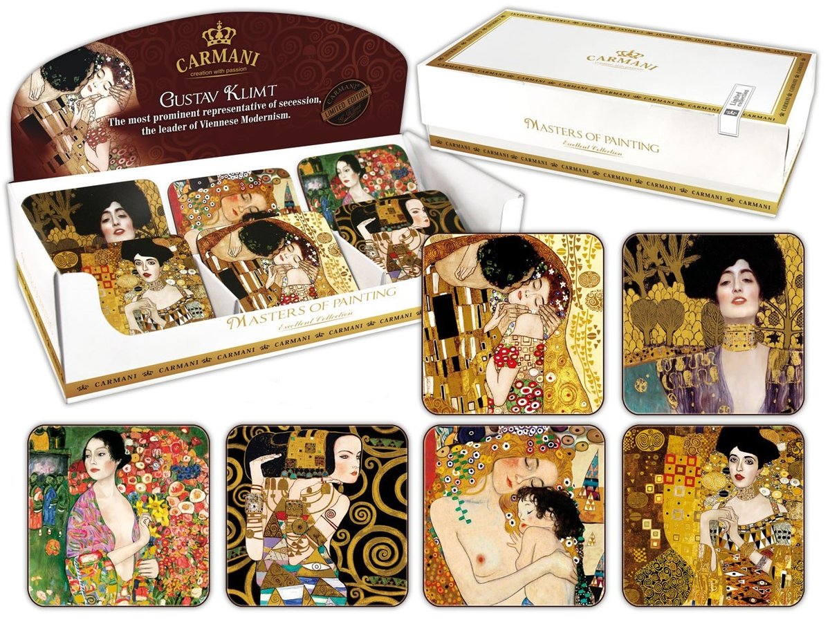 Display 36 podkładek korkowych - Gustav Klimt malarstwo