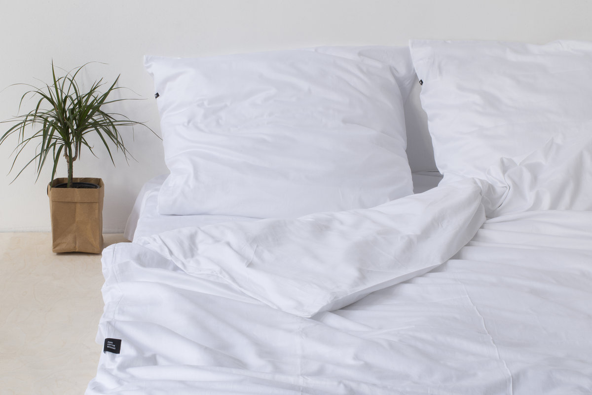 Pościel bawełna 160x200 + 2x50x60 Biała HOP DESIGN, 3 elementy