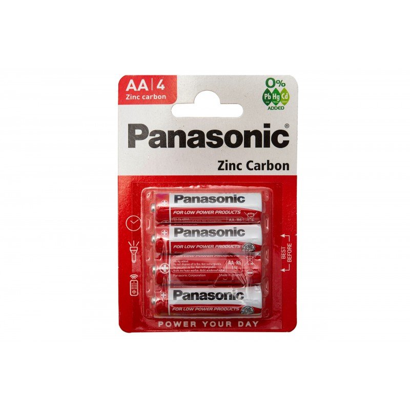 Panasonic 4 X Bateria Cynkowo-Węglowa R6 AA (Blister)