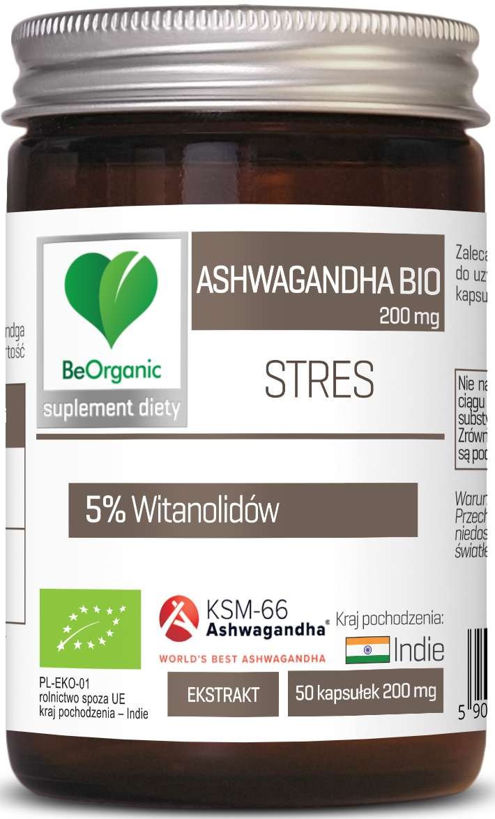 Medicaline BeOrganic Ashwagandha Bio 200 mg Stres x 50 kaps