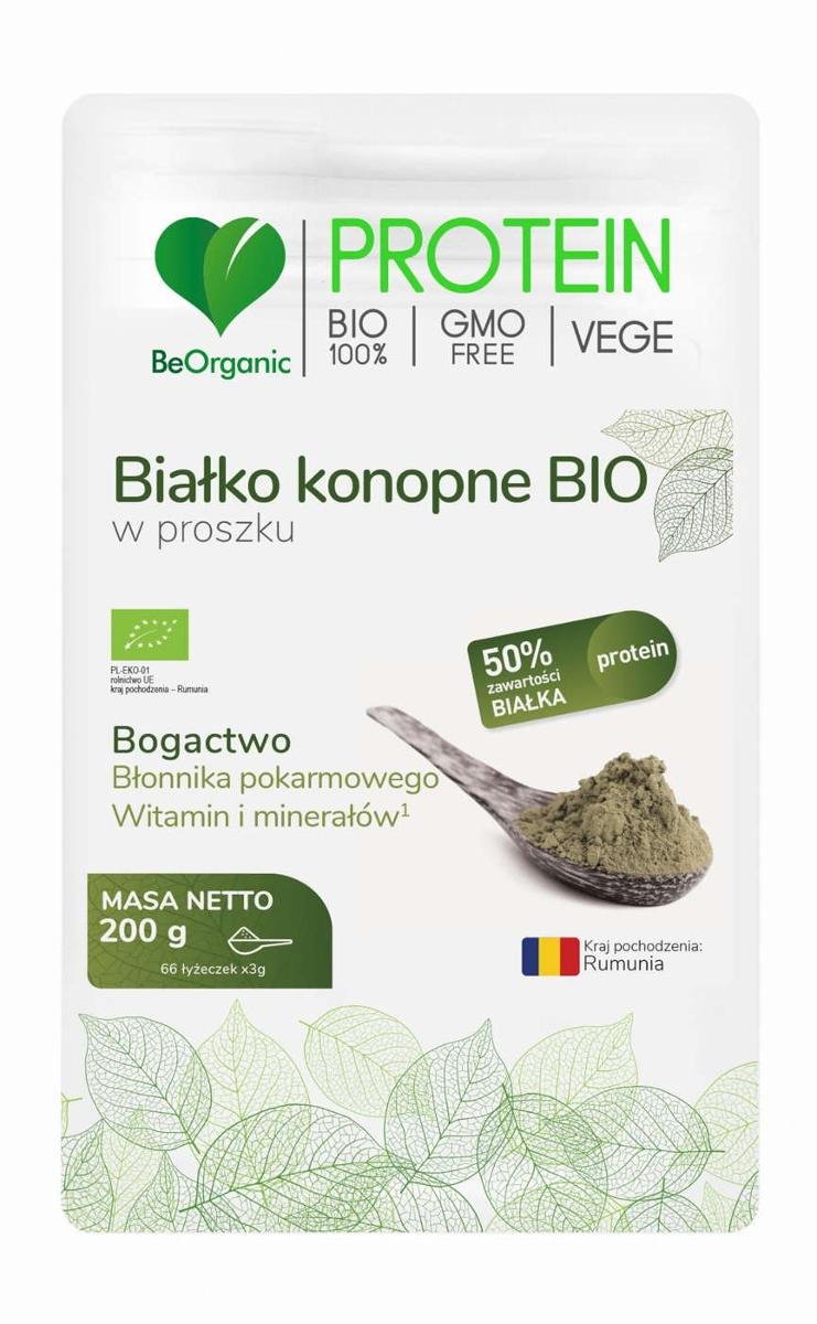 MedicaLine Białko konopne BIO w proszku 66 porcji 200g BeOrganic 5903242581496