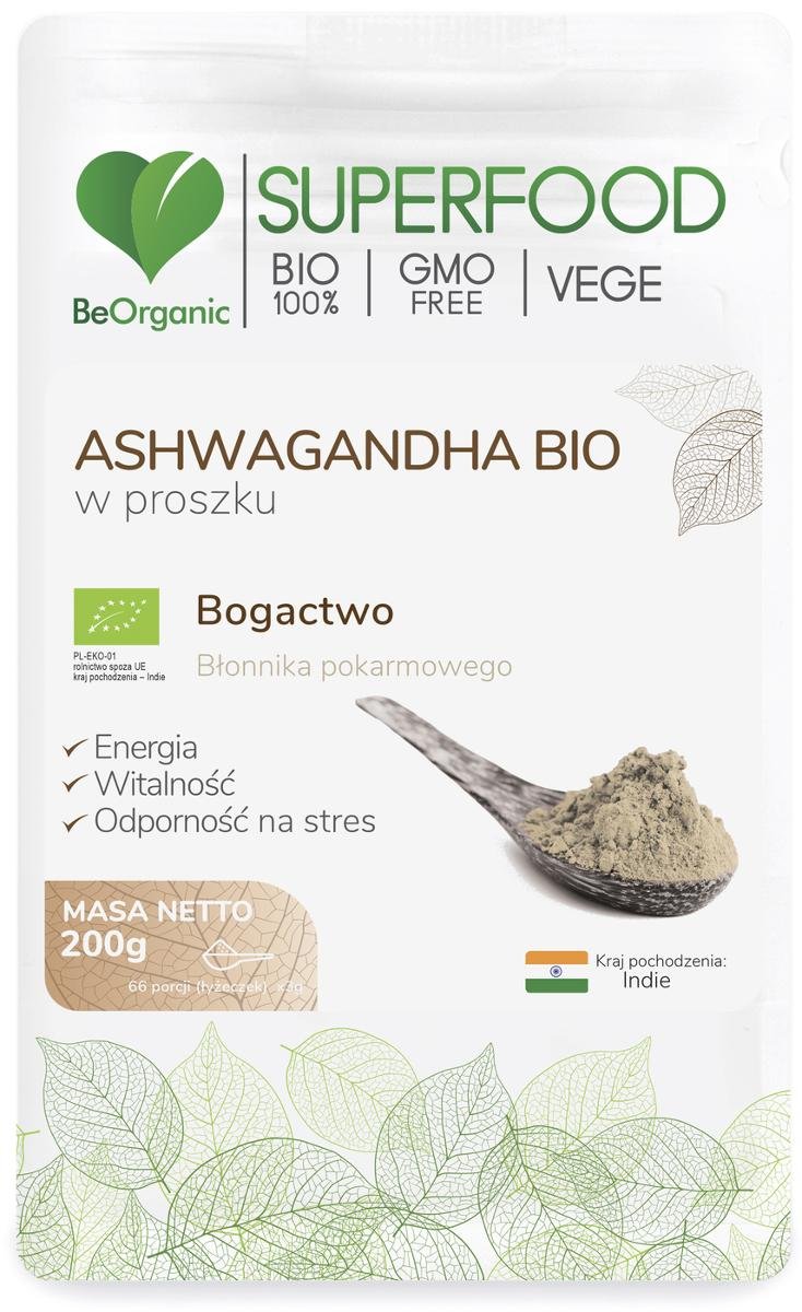 BeOrganic Medicaline BeOrganic Medicaline Ashwagandha Bio w proszku( 200g) 8B9F-287B9