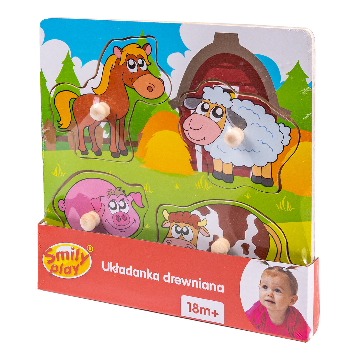 Smily układanka drewniana Zwierzątka Uchwyty
