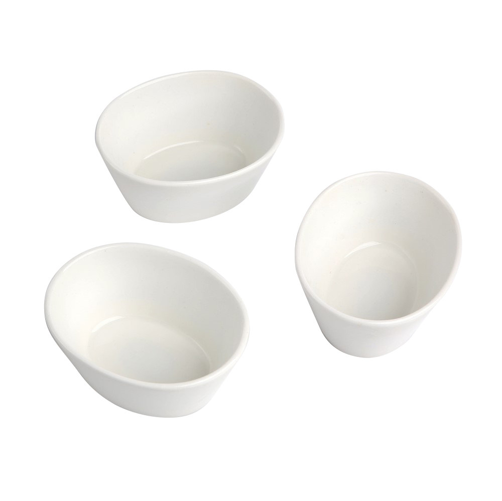 Altom REGULAR ZESTAW 3 DIPÓW OWAL 10 CM PORCELANA KREMOWA 5902689804045