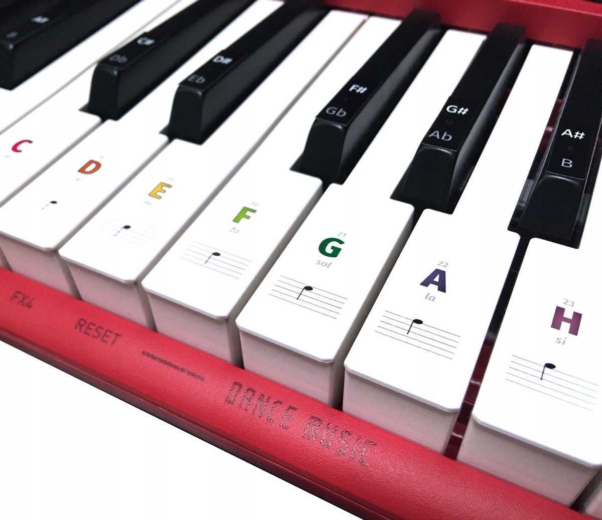 Naklejki na keyboard na klawisze NKHKL kolorowe/AKORD