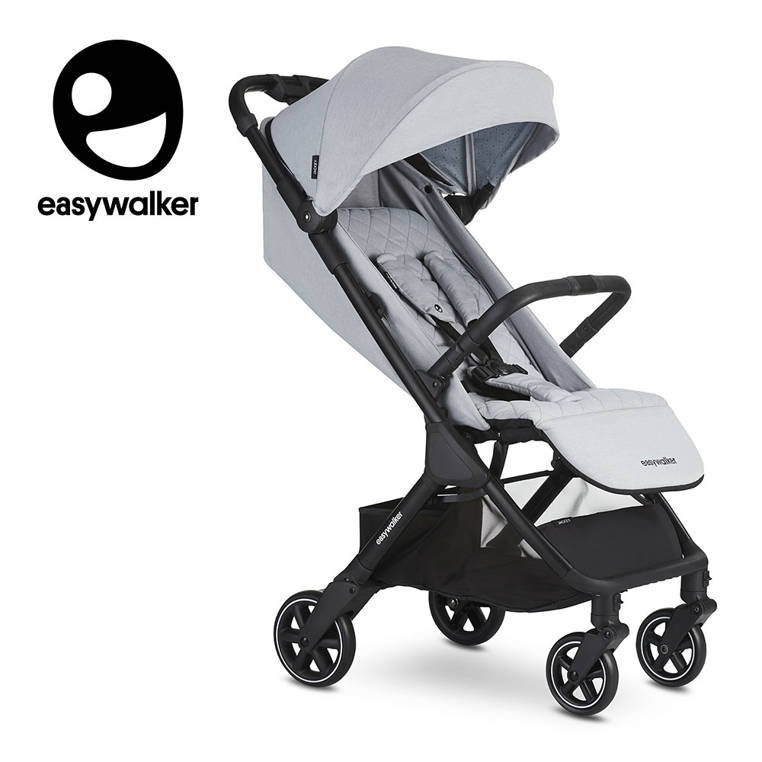 Easywalker Jackey Kompaktowy, samoskładający się wózek spacerowy z torbą transportową Pebble Grey solution-bc-7018-0
