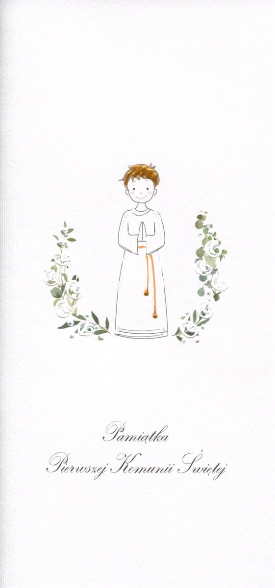 Karnet Komunia DL K18 Chłopiec alba Nowa