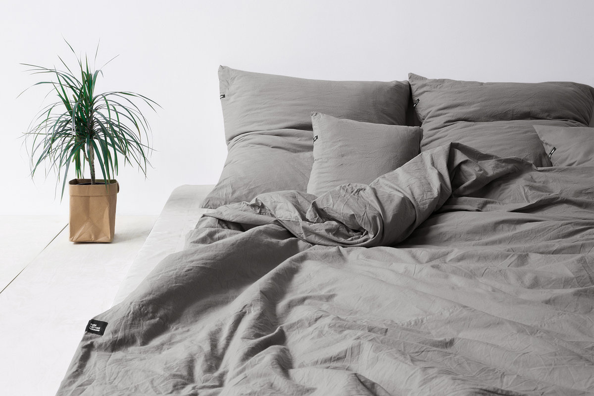 Pościel bawełna 200x200 + 2x50x60 Ciemny Szary HOP DESIGN, 3 elementy