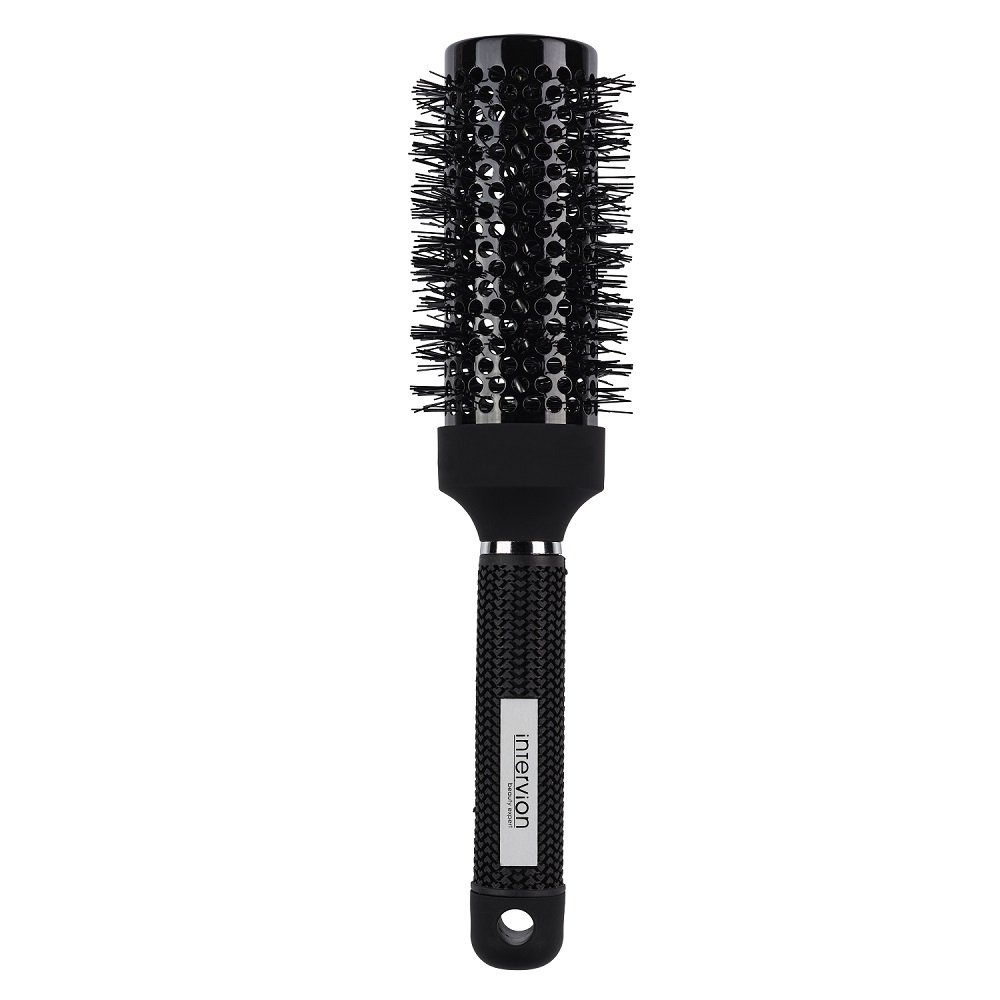 INTER-VION Ceramic Hair Modeling Brush - Ceramiczna szczotka do stylizacji średniej długości włosów - Black Label