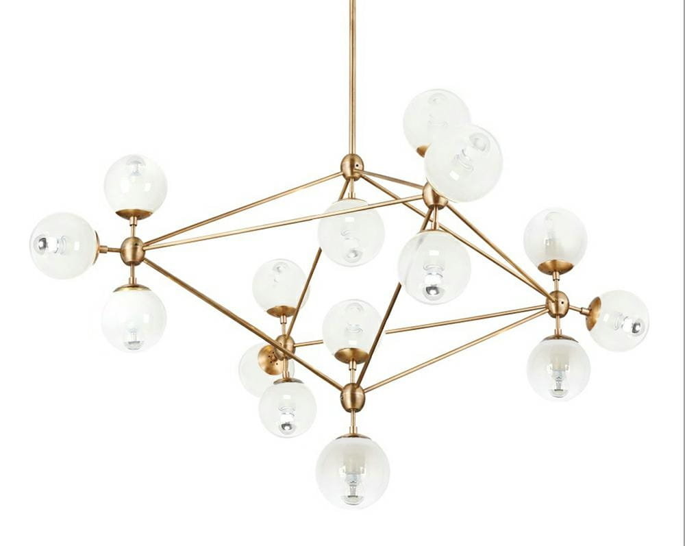 Lampa wisząca PLANETARIO 15 GOLD złota - klosze szronione MD10230G-15.BRASS - King Home