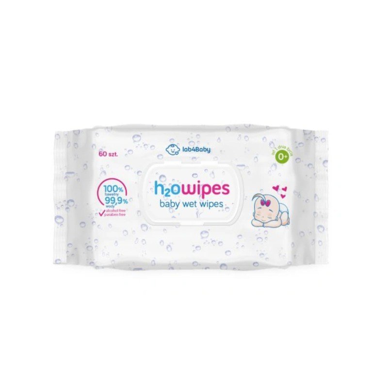 ALG Pharma Lab4Baby h2O Wipes chusteczki nawilżane dla dzieci 0+ 60 sztuk 7080810